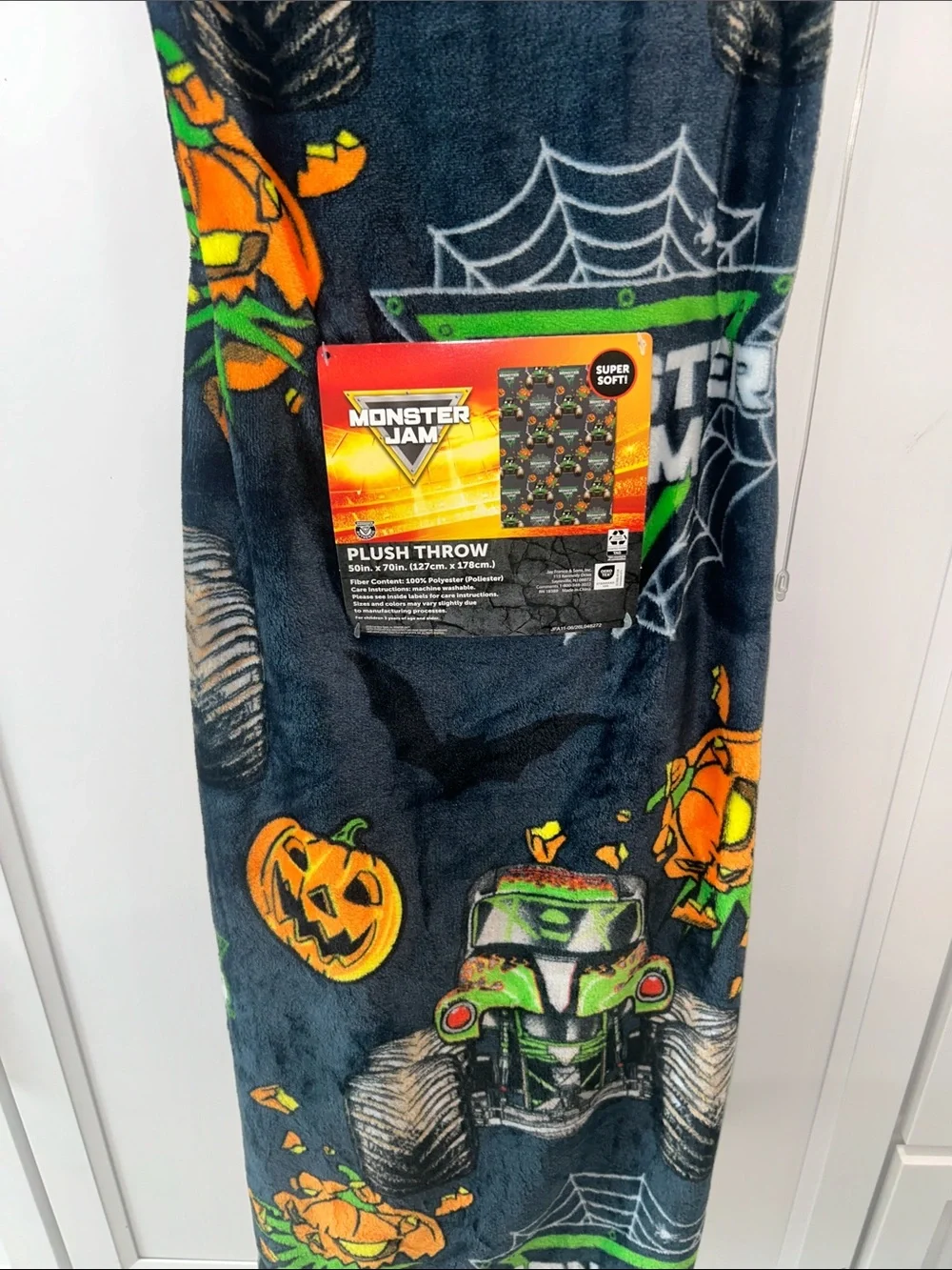 Halloween Monster Jam Plush Throw Blanket 50”x70”